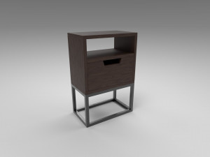 modern bedside table dark brown 3D 模型