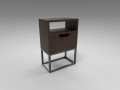 modern bedside table dark brown 3D Model