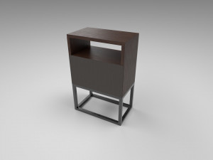 modern bedside table dark brown 3D Model