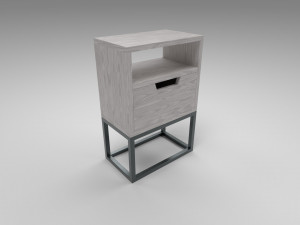 modern bedside table light brown 3D 模型