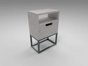 modern bedside table light brown 3D Model