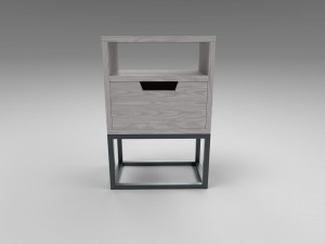 modern bedside table light brown 3D मॉडल