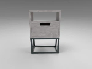 modern bedside table light brown 3D Model