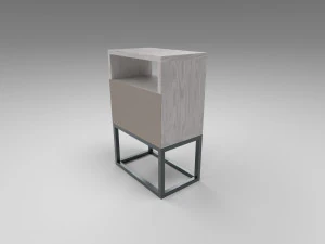 modern bedside table light brown 3D Model