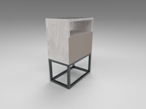 modern bedside table light brown 3D मॉडल