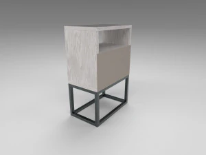 modern bedside table light brown 3D Model