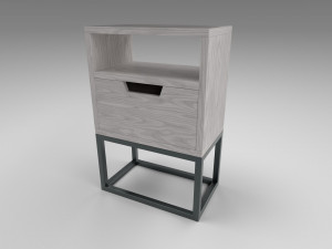 modern bedside table light brown 3D मॉडल