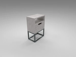 modern bedside table light brown 3D Model