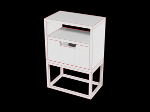 modern bedside table light brown 3D मॉडल