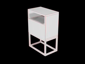 modern bedside table light brown 3D मॉडल