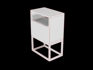 modern bedside table light brown 3D Model
