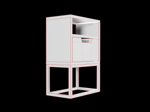 modern bedside table light brown 3D मॉडल