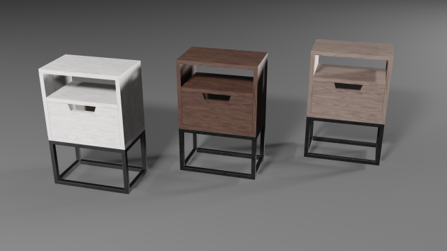 a set of modern bedside tables 3D Model .c4d .max .obj .3ds .fbx .stl .blend 