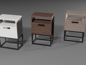 a set of modern bedside tables 3D 模型