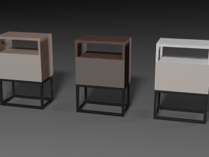 a set of modern bedside tables 3D Model
