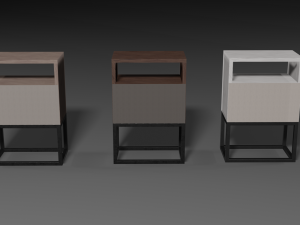 a set of modern bedside tables 3D Model