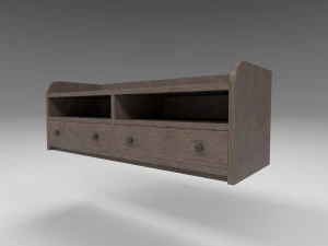 modern wooden comode brown 3D Model