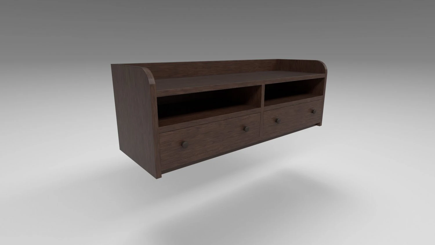 modern wooden comode dark brown 3D Model .c4d .max .obj .3ds .fbx .stl .blend