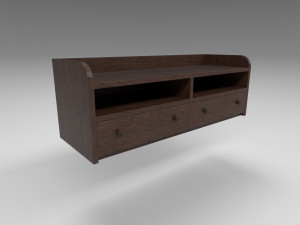 modern wooden comode dark brown 3D 模型