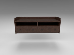 modern wooden comode dark brown 3D Model