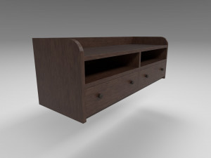 modern wooden comode dark brown 3D Model
