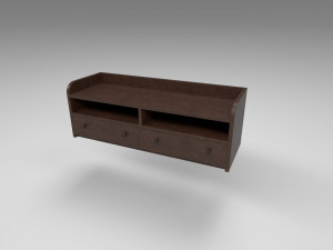 modern wooden comode dark brown 3D Model