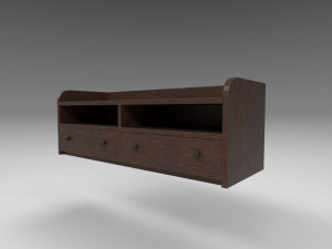 modern wooden comode dark brown 3D Model