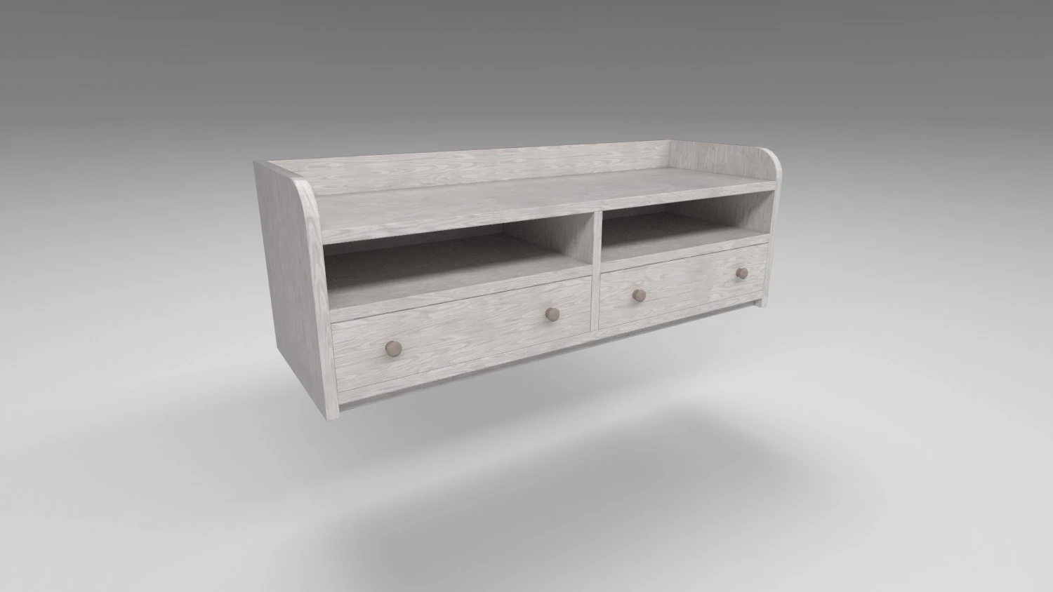modern wooden comode white 3D Model .c4d .max .obj .3ds .fbx .stl .blend 