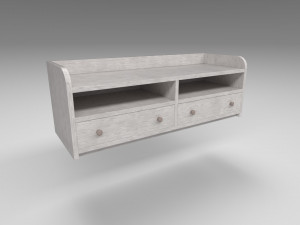 modern wooden comode white 3D 模型