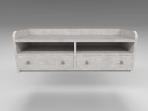 modern wooden comode white 3D Model
