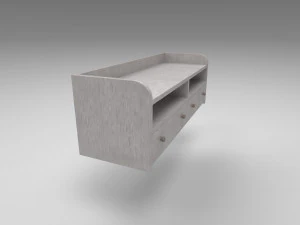 modern wooden comode white 3D Model