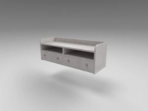 modern wooden comode white 3D Model