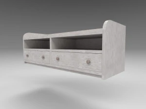 modern wooden comode white 3D Model