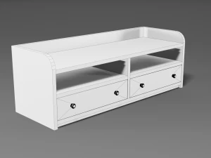 modern wooden comode white 3D Model