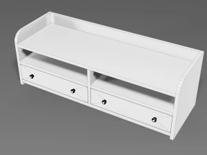 modern wooden comode white 3D Model