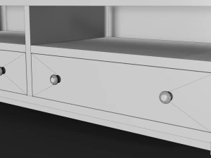 modern wooden comode white 3D Model