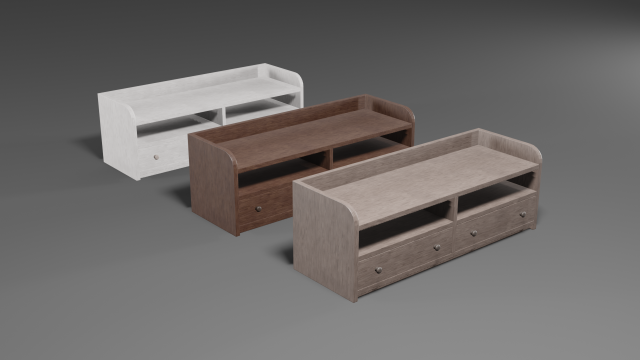 set of modern wooden comode 3D 模型 .c4d .max .obj .3ds .fbx .stl .blend 