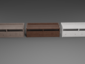 set of modern wooden comode 3D 模型