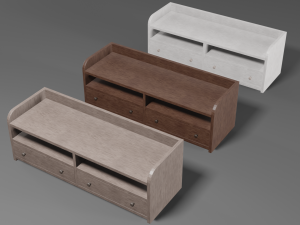 set of modern wooden comode 3D 模型