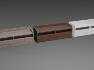 set of modern wooden comode 3D 模型