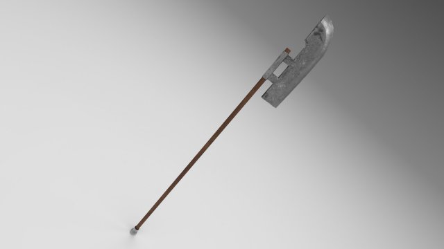 medieval halberd 1 3D Model .c4d .max .obj .3ds .fbx .stl .blend 