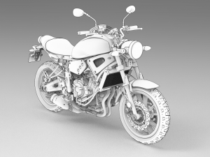 2016 yamaha xsr700 real-time pbr motorcycle Model 3D