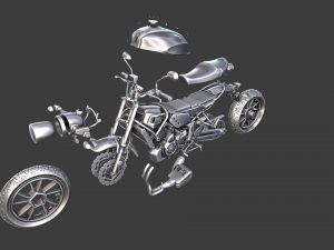 2016 yamaha xsr700 real-time pbr motorcycle Model 3D