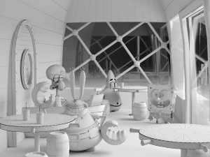 the krusty krab with spongebob patrick squidward and mr krabs 3D-Modell