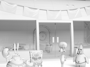 the krusty krab with spongebob patrick squidward and mr krabs 3D-Modell