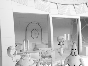 the krusty krab with spongebob patrick squidward and mr krabs 3D-Modell