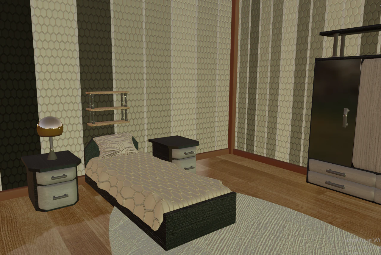 bedroom 3D Model .c4d .max .obj .3ds .fbx .stl .blend 