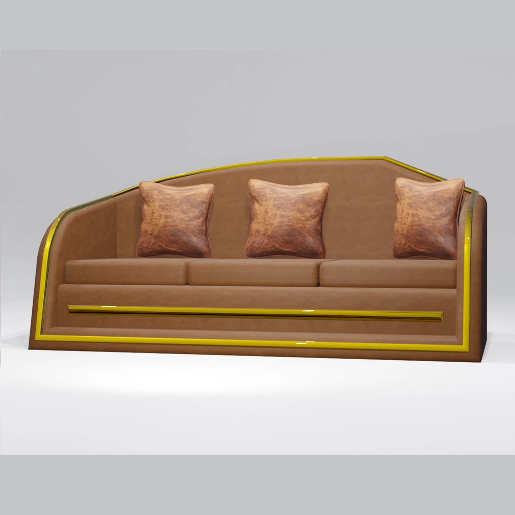 altın deri kanepe 3D Model .c4d .max .obj .3ds .fbx .stl .blend 