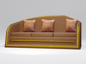 gold leather sofa 3D-Modell