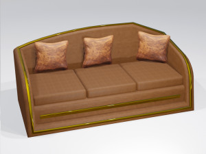 gold leather sofa 3D Model
